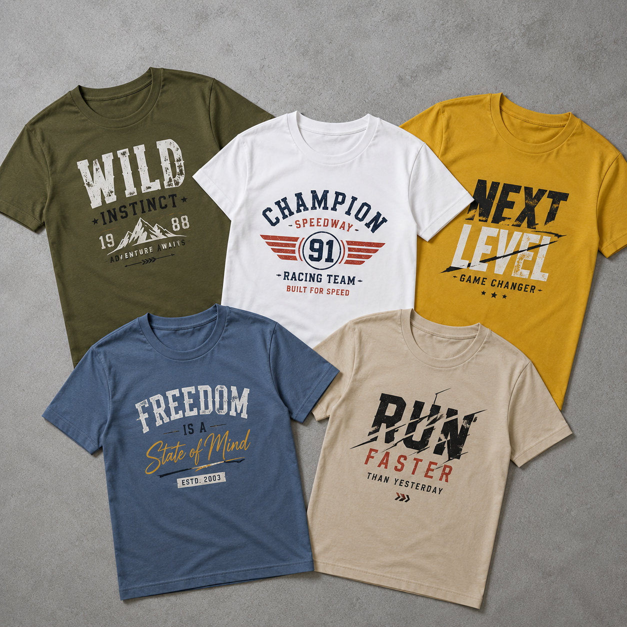 Pack of 5 random boys T-shirts