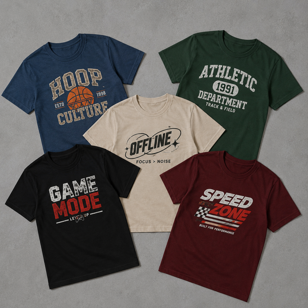 Pack of 5 random boys T-shirts