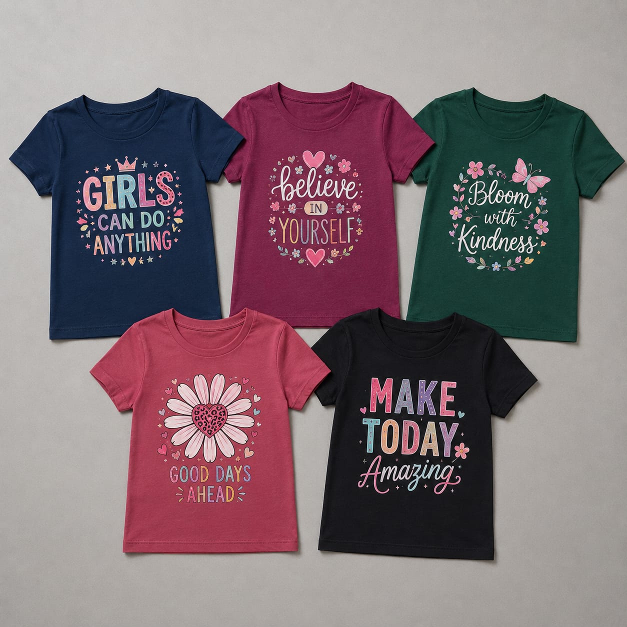 Pack of 5 random girls T-shirts