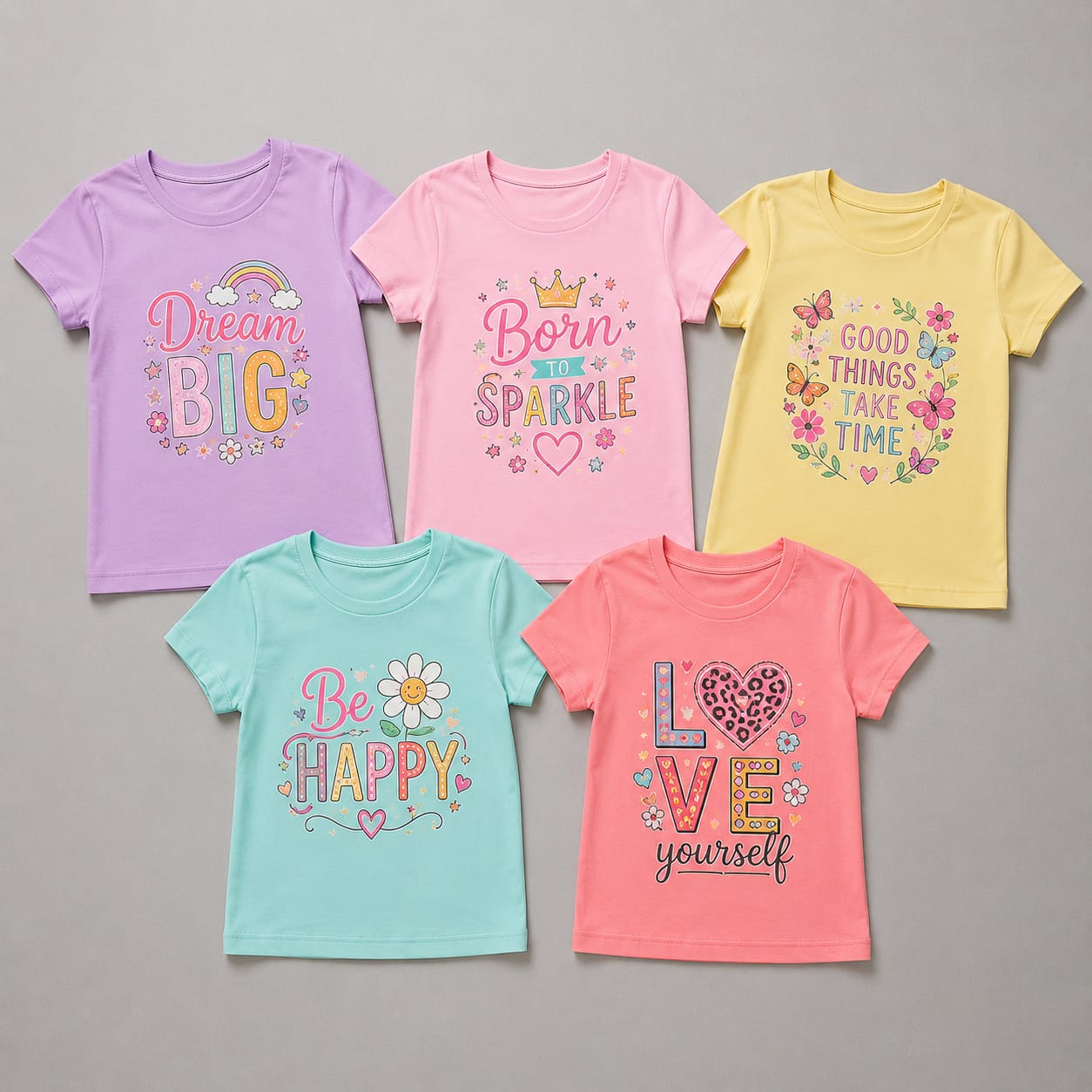 Pack of 5 random girls T-shirts